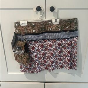 NWT Zand Amsterdam Womens Skirt One Size Patchwork Snap Wrap Boho Reversible